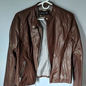 Brown faux leather jacket - Med